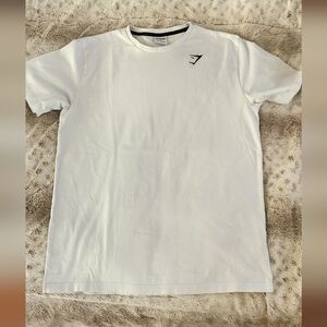 Gymshark White Short Sleeve Crew T-Shirt with Small Black Logo